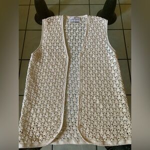 Saks Fifth Avenue Collection Cream Knit Vest